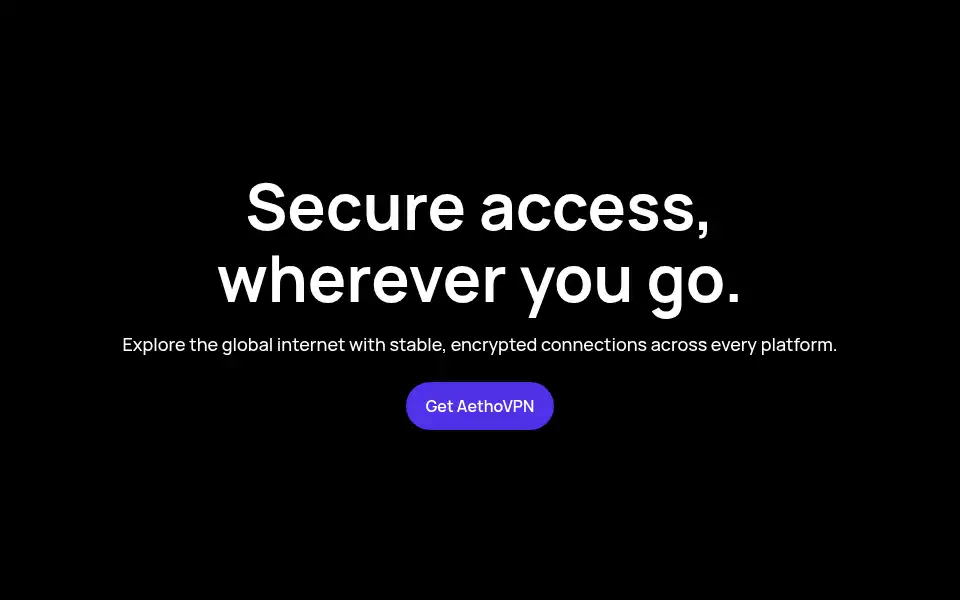 Screenshot of aethovpn.com
