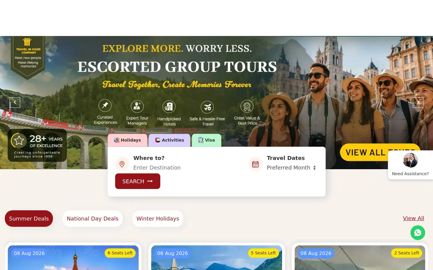 Screenshot of afcholidays.com