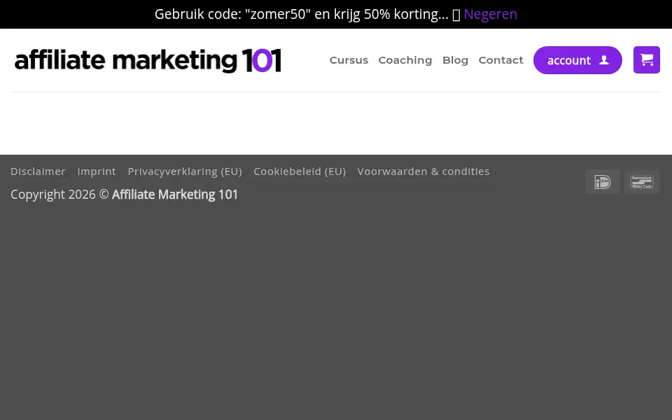 Screenshot of affiliatemarketing101.nl