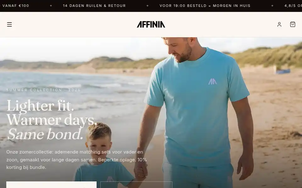 Screenshot of affiniafashion.nl