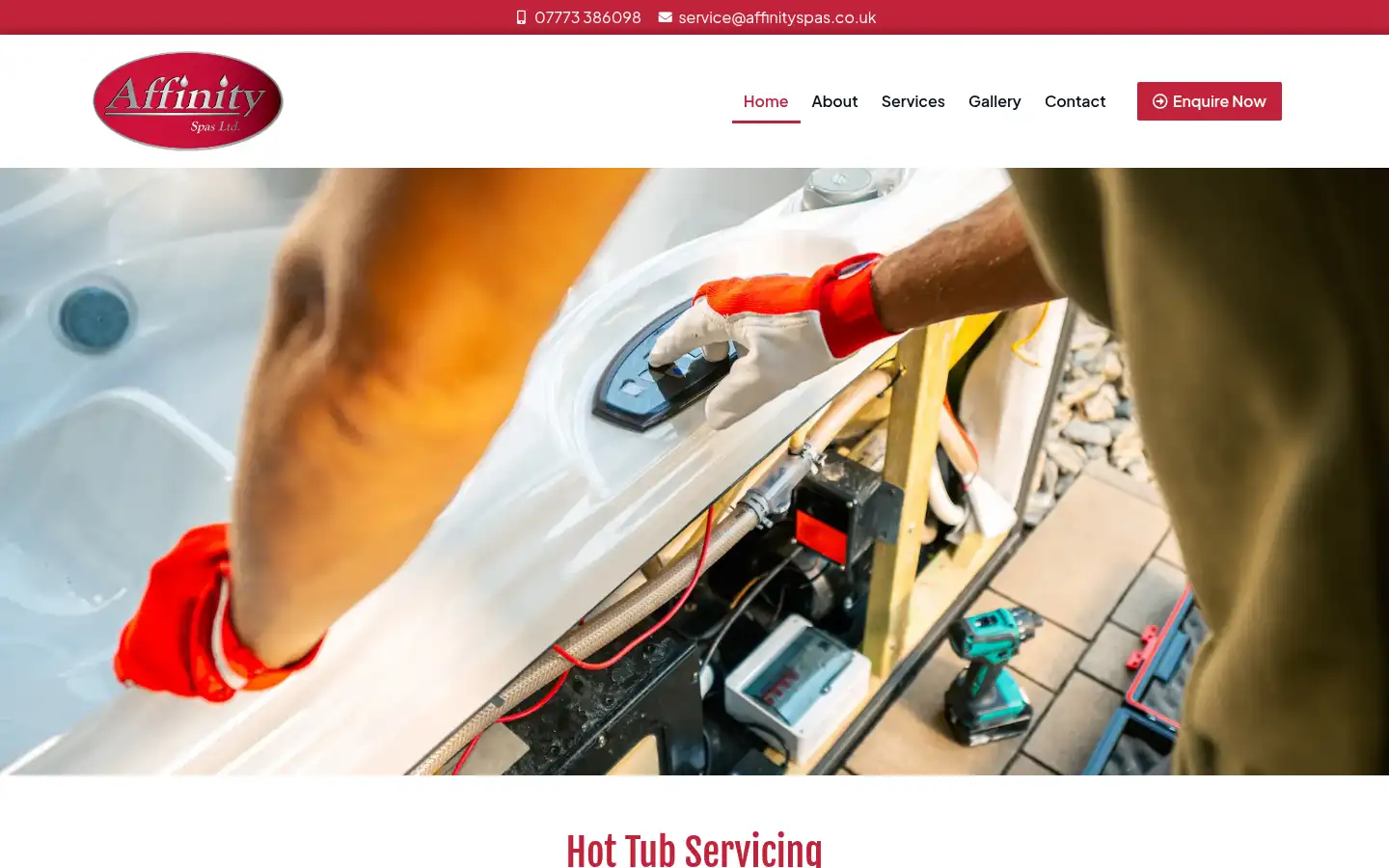 Screenshot of affinityspas.co.uk