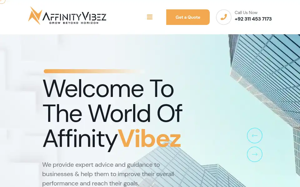 Screenshot of affinityvibez.com