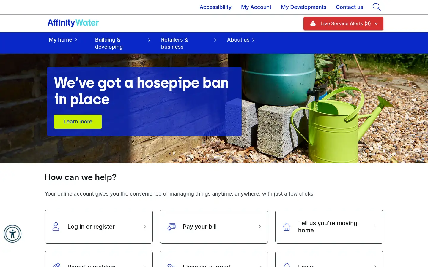 Screenshot of affinitywater.co.uk