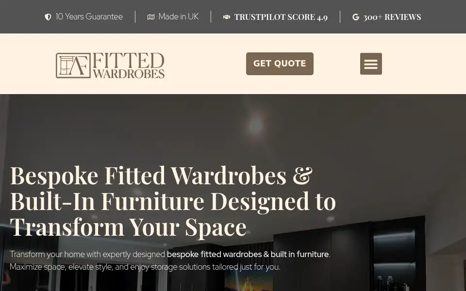 Screenshot of affittedwardrobes.com