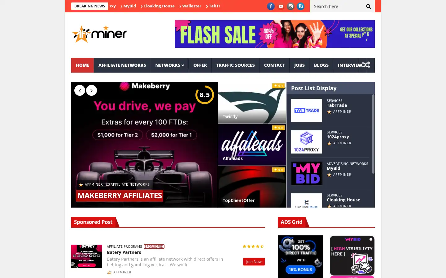 Screenshot of affminer.com