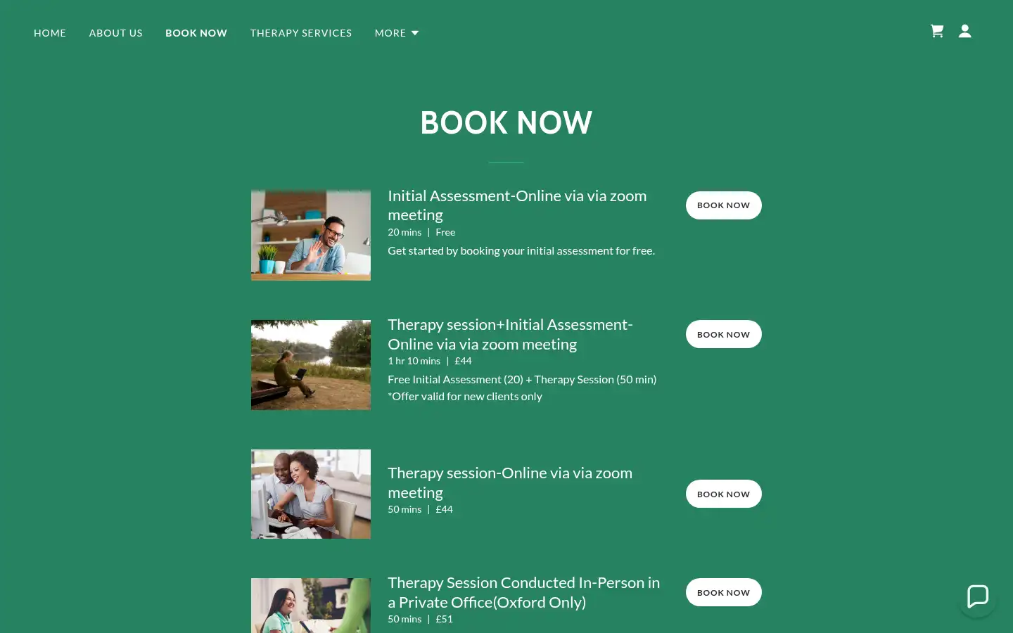 Screenshot of affordabletherapy.uk