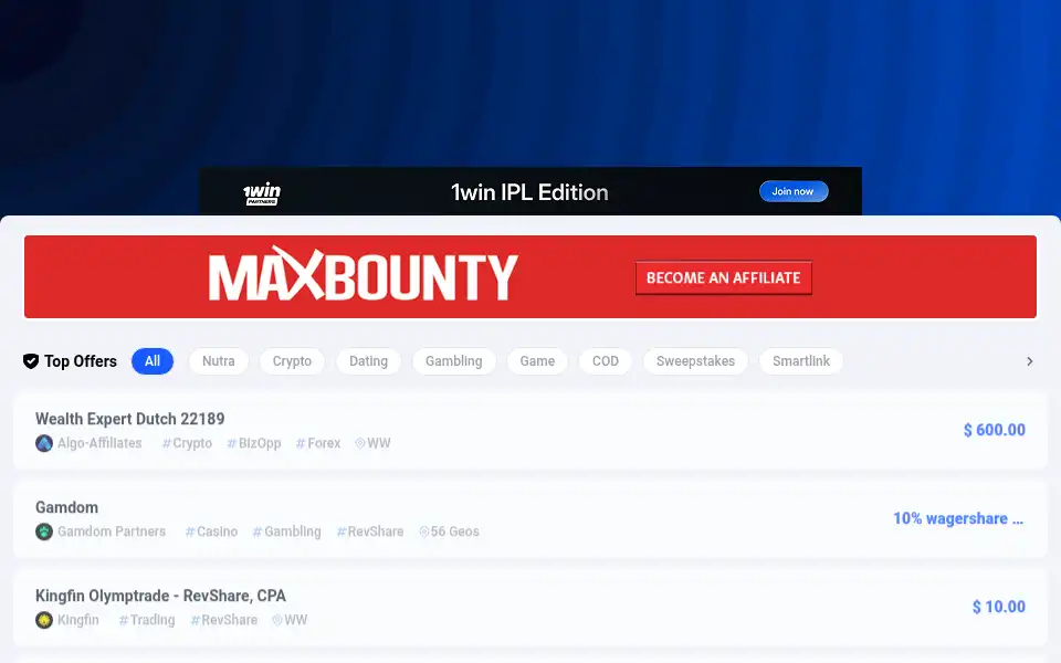 Screenshot of affplus.com