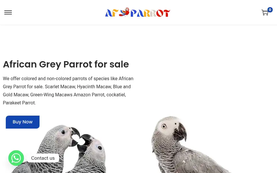 Screenshot of afgreyparrot.com