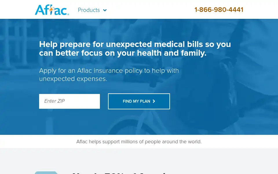 Screenshot of aflacplans.com