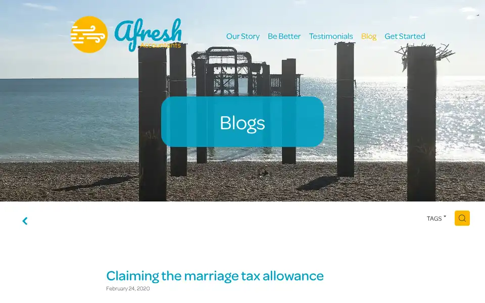 Screenshot of afreshaccountants.co.uk