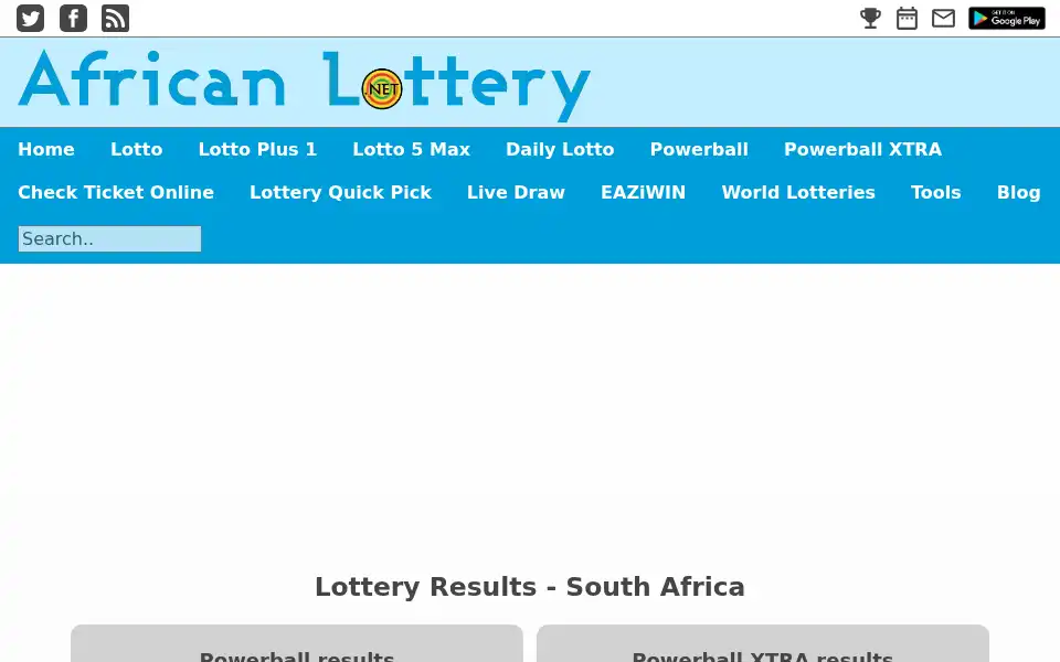 Screenshot of africanlottery.net