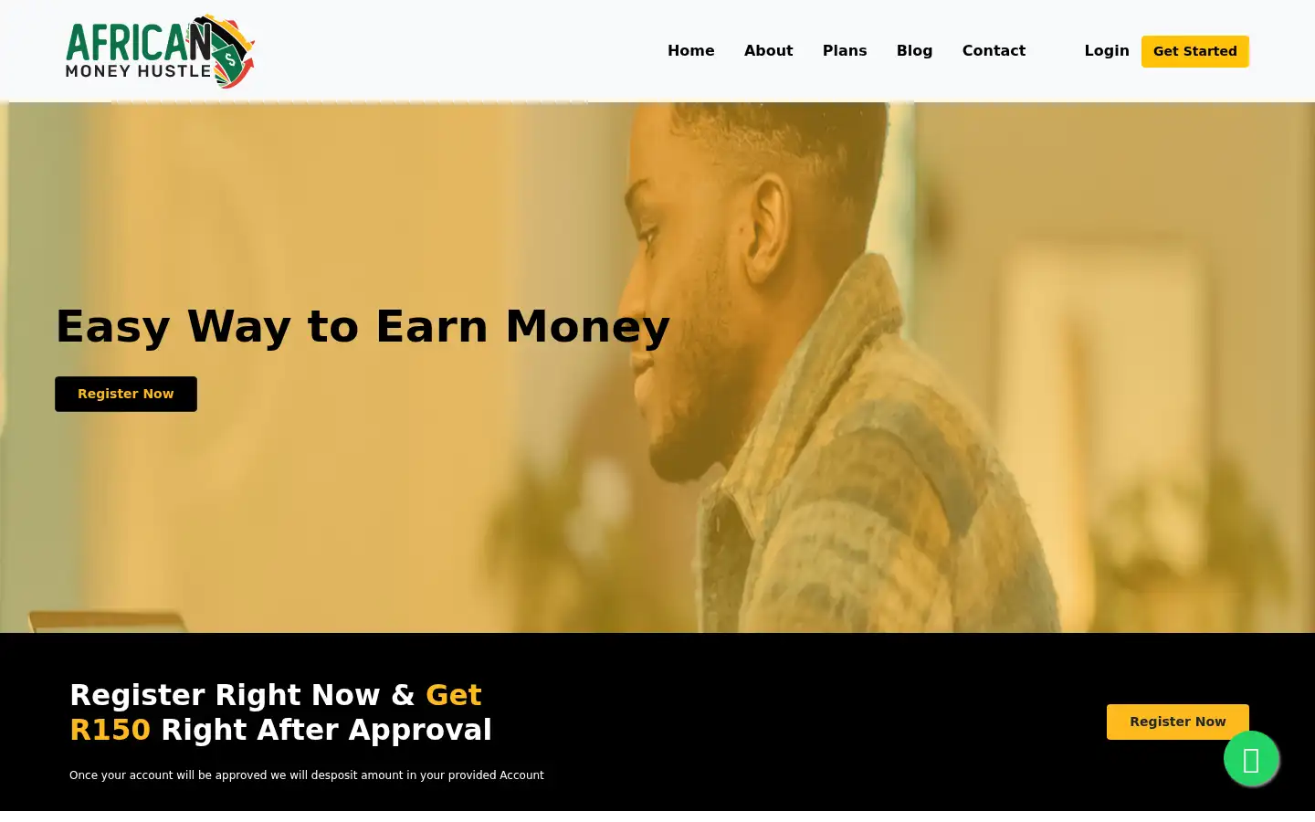Screenshot of africanmoneyhustle.com