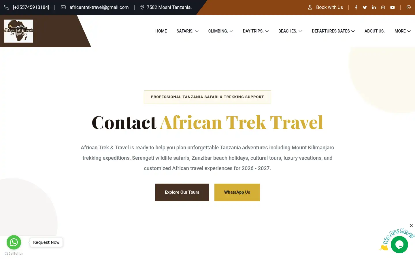 Screenshot of africantrektravel.com
