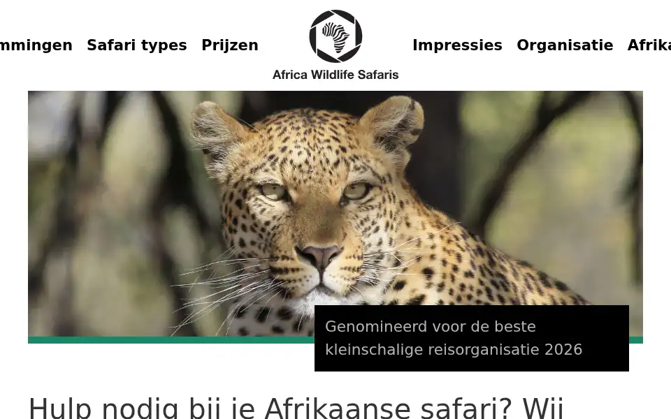 Screenshot of africawildlifesafaris.nl