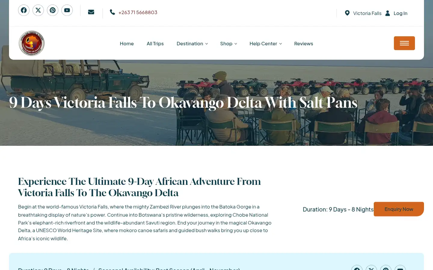 Screenshot of africazim-travel.com