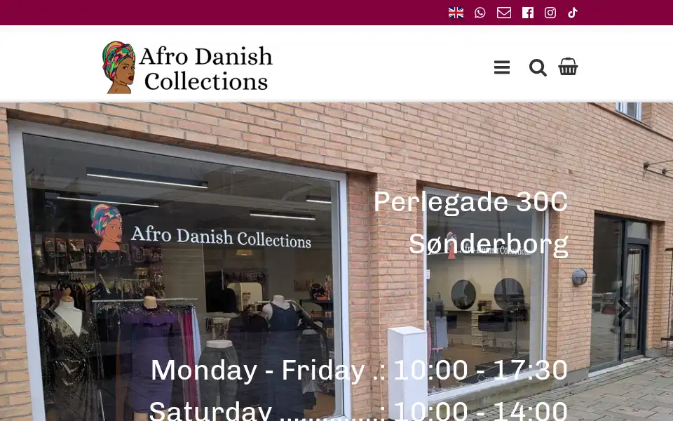 Screenshot of afrodanishcollections.dk
