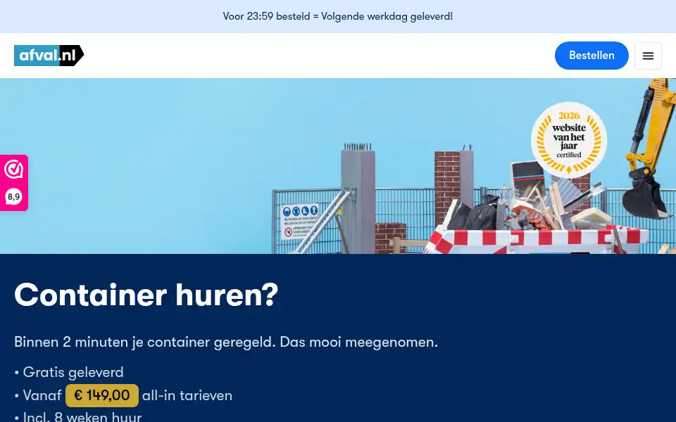 Screenshot of afval.nl