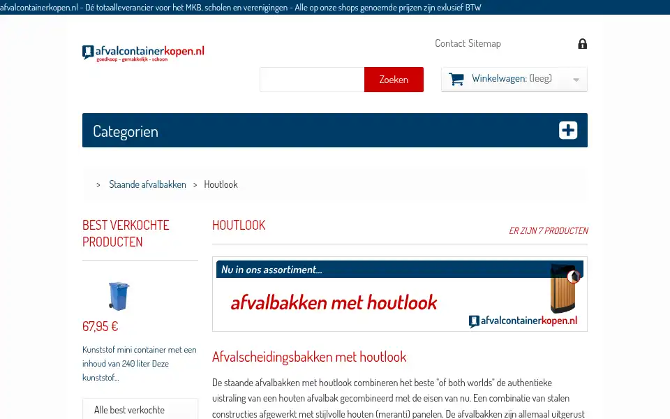 Screenshot of afvalcontainerkopen.nl