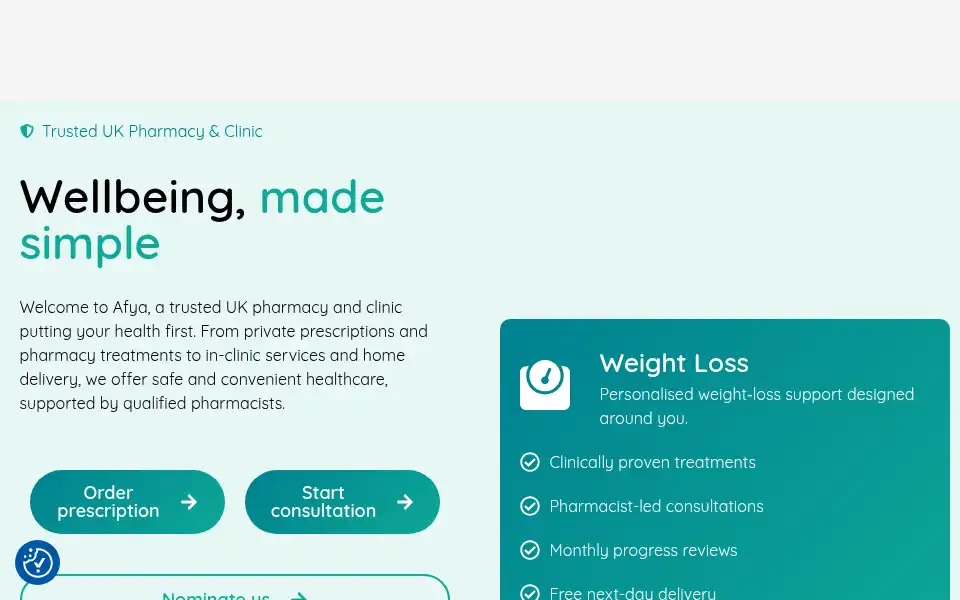 Screenshot of afyapharmacy.com
