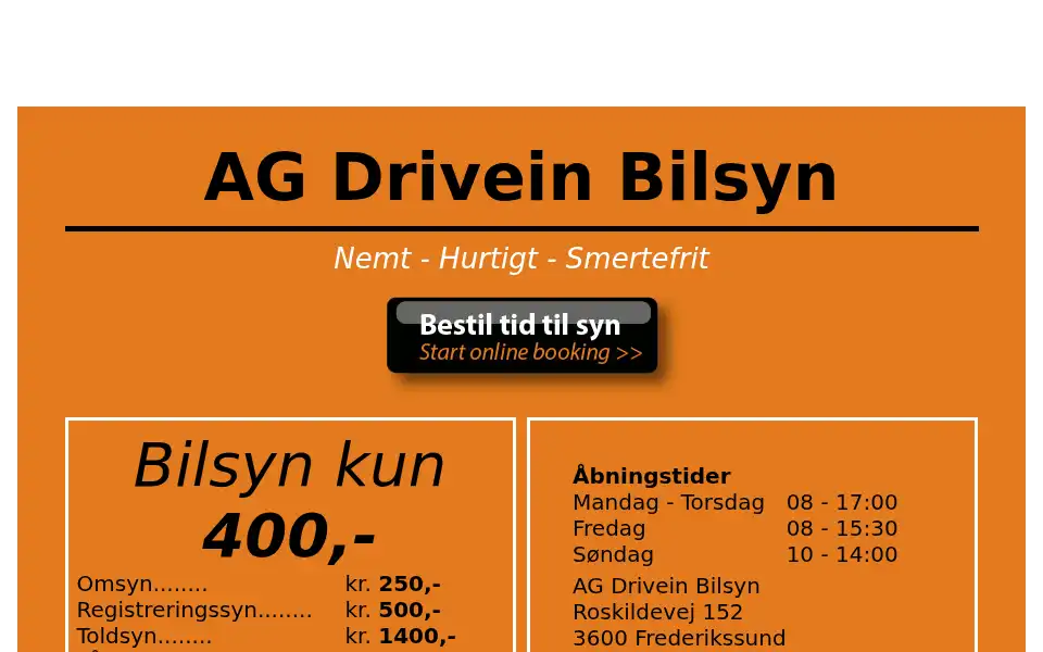 Screenshot of ag-bilsyn.dk