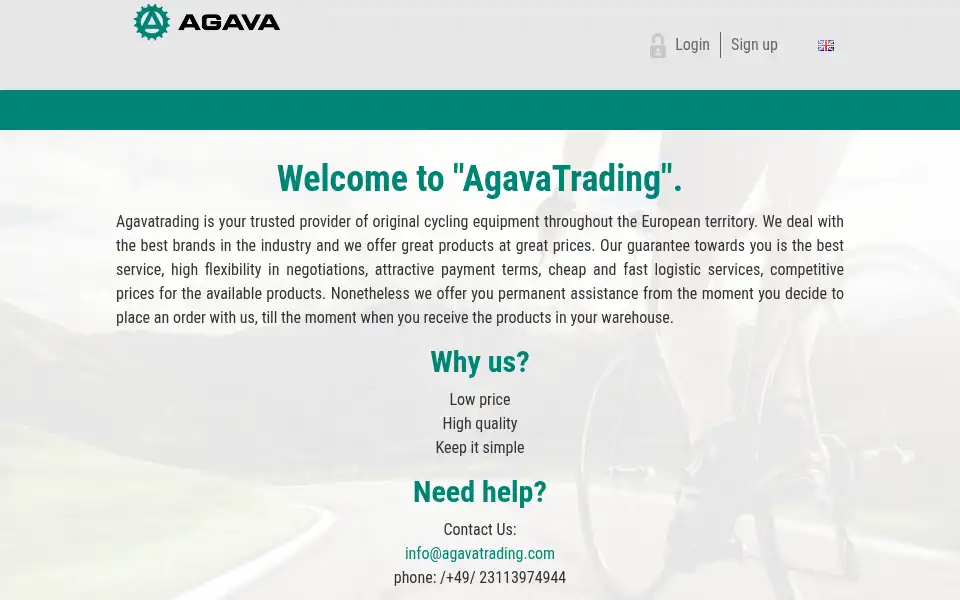 Screenshot of agavatrading.com