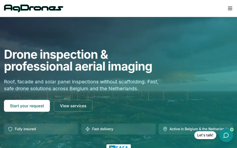 Screenshot of agdrones.be
