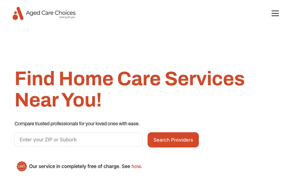 Screenshot of agedcarechoices.com.au