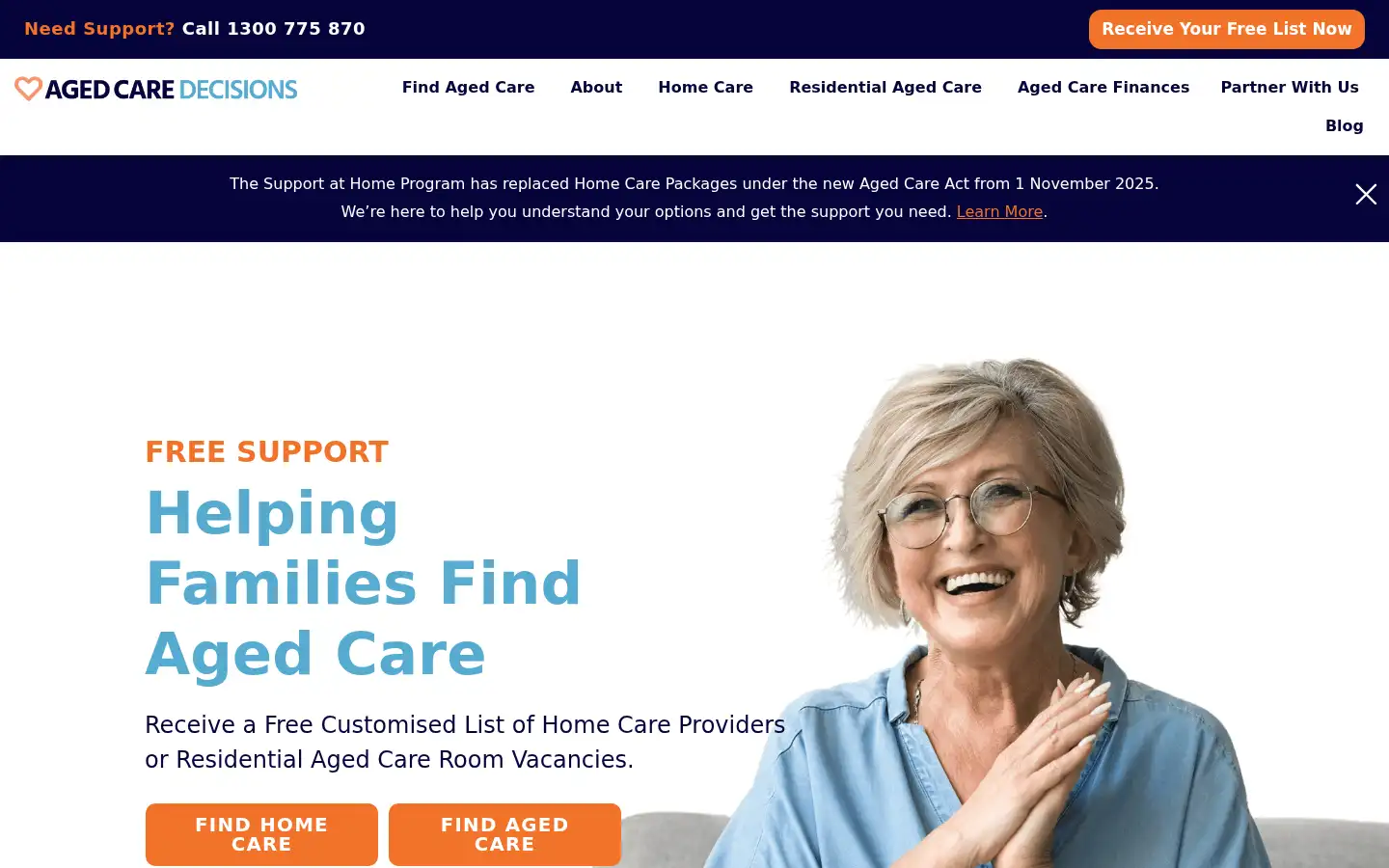 Screenshot of agedcaredecisions.com.au