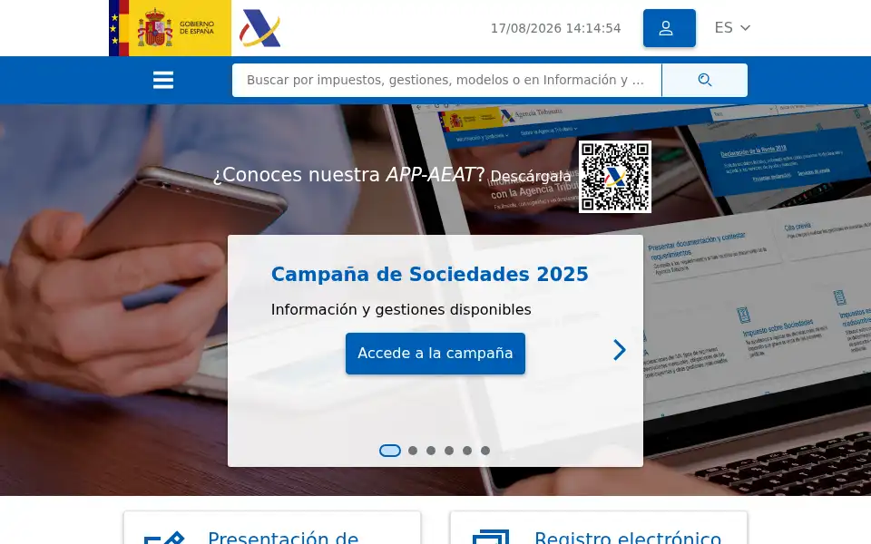 Screenshot of agenciatributaria.es