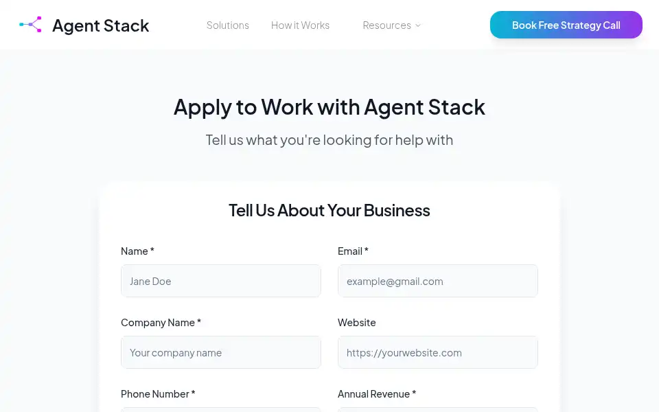 Screenshot of agent-stack.ai