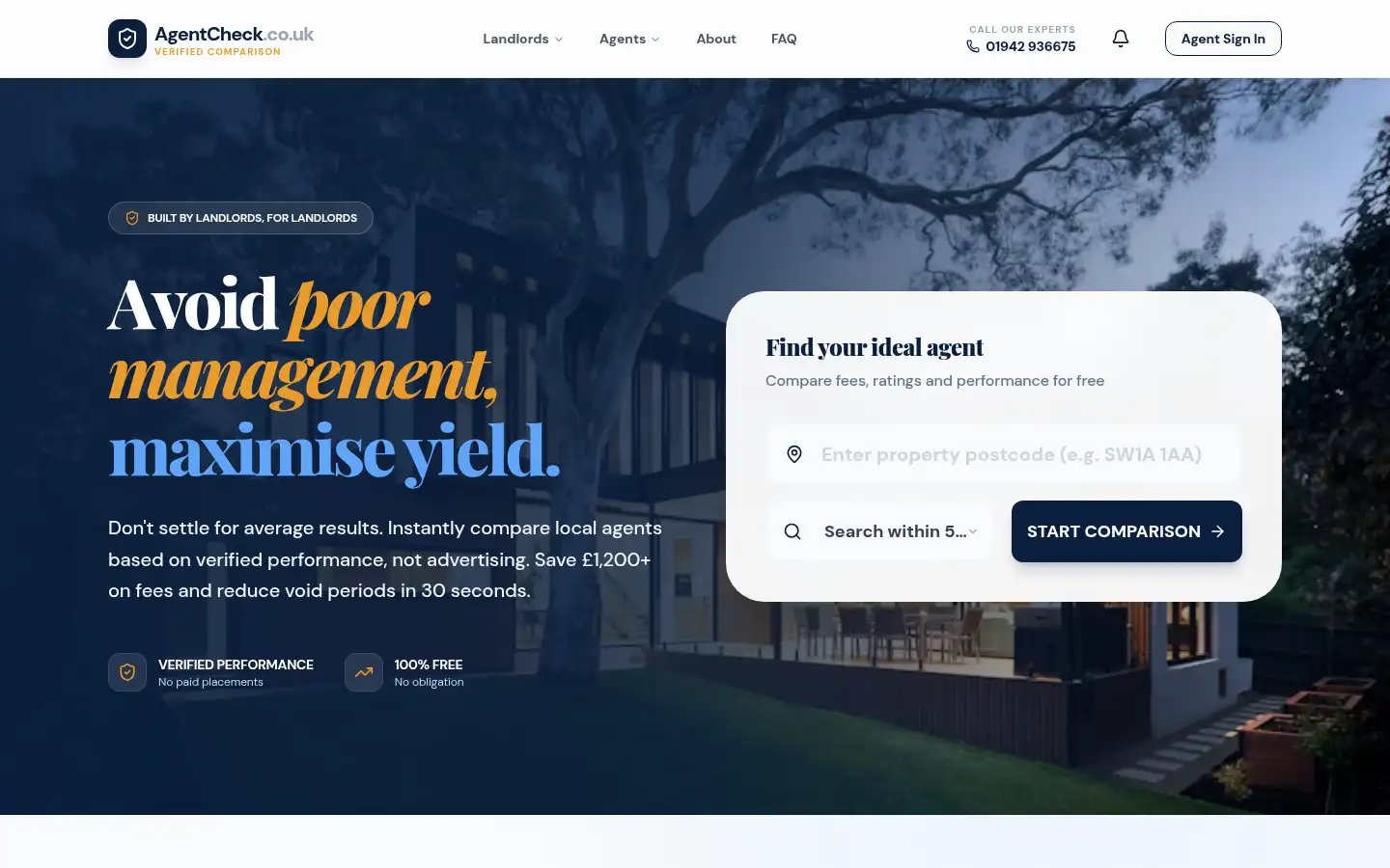 Screenshot of agentcheck.co.uk