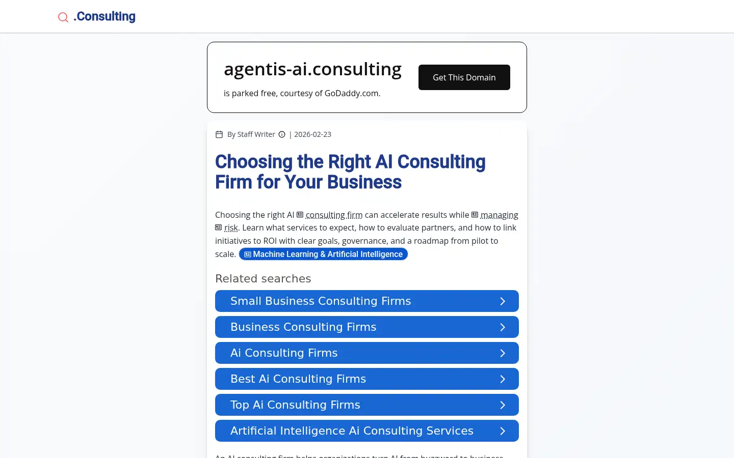 Screenshot of agentis-ai.consulting