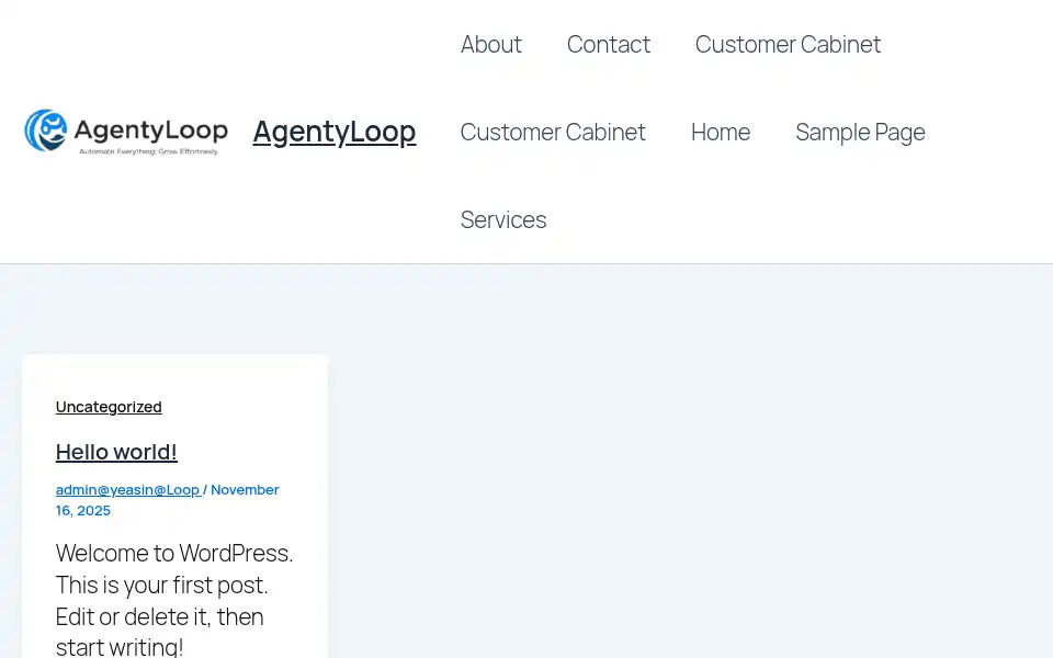 Screenshot of agentyloop.com