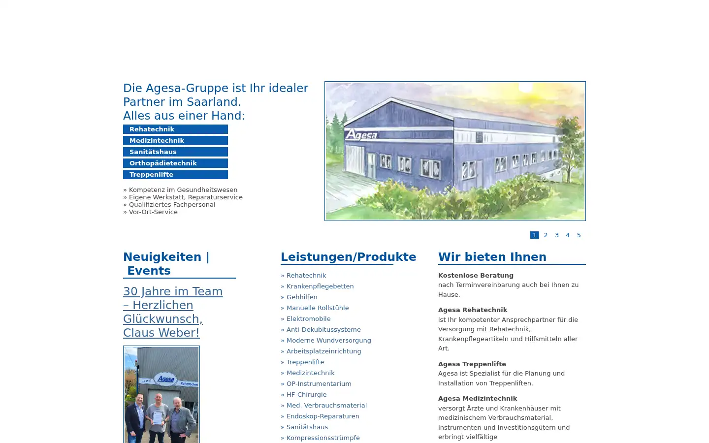 Screenshot of agesa.de
