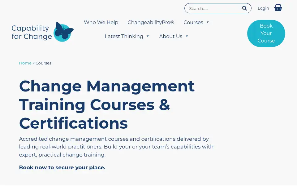 Screenshot of agilechangemanagement.co.uk