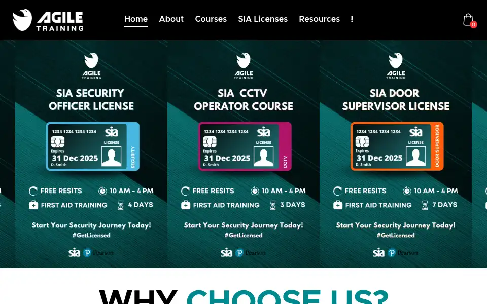 Screenshot of agilesecuritytraining.co.uk