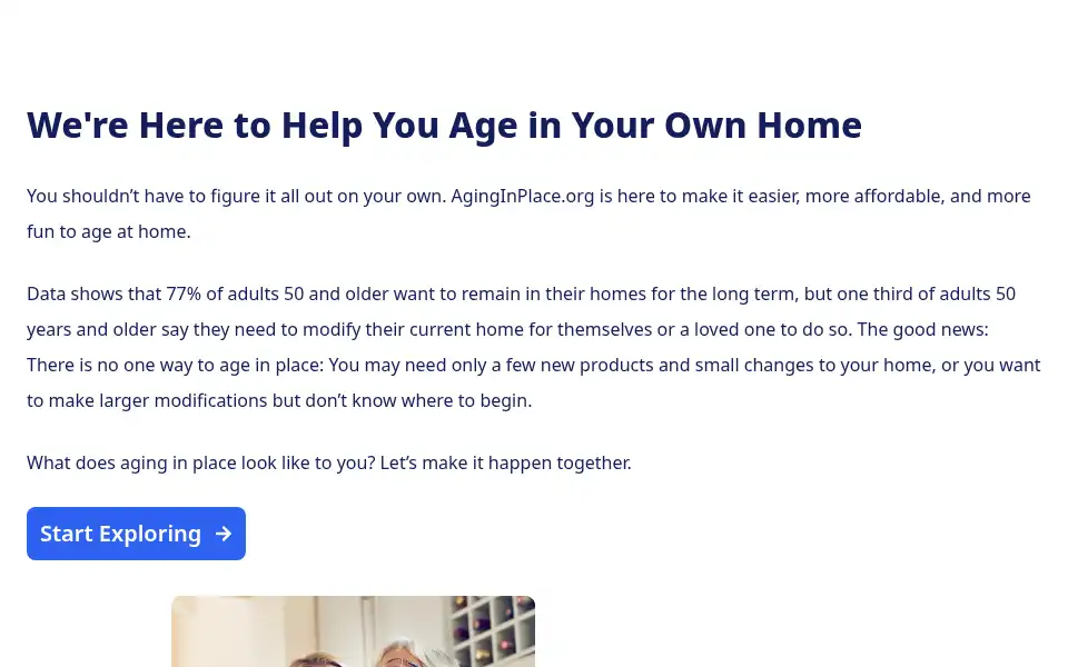 Screenshot of aginginplace.org