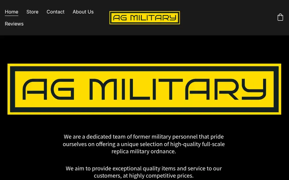 Screenshot of agmilitary.co.uk