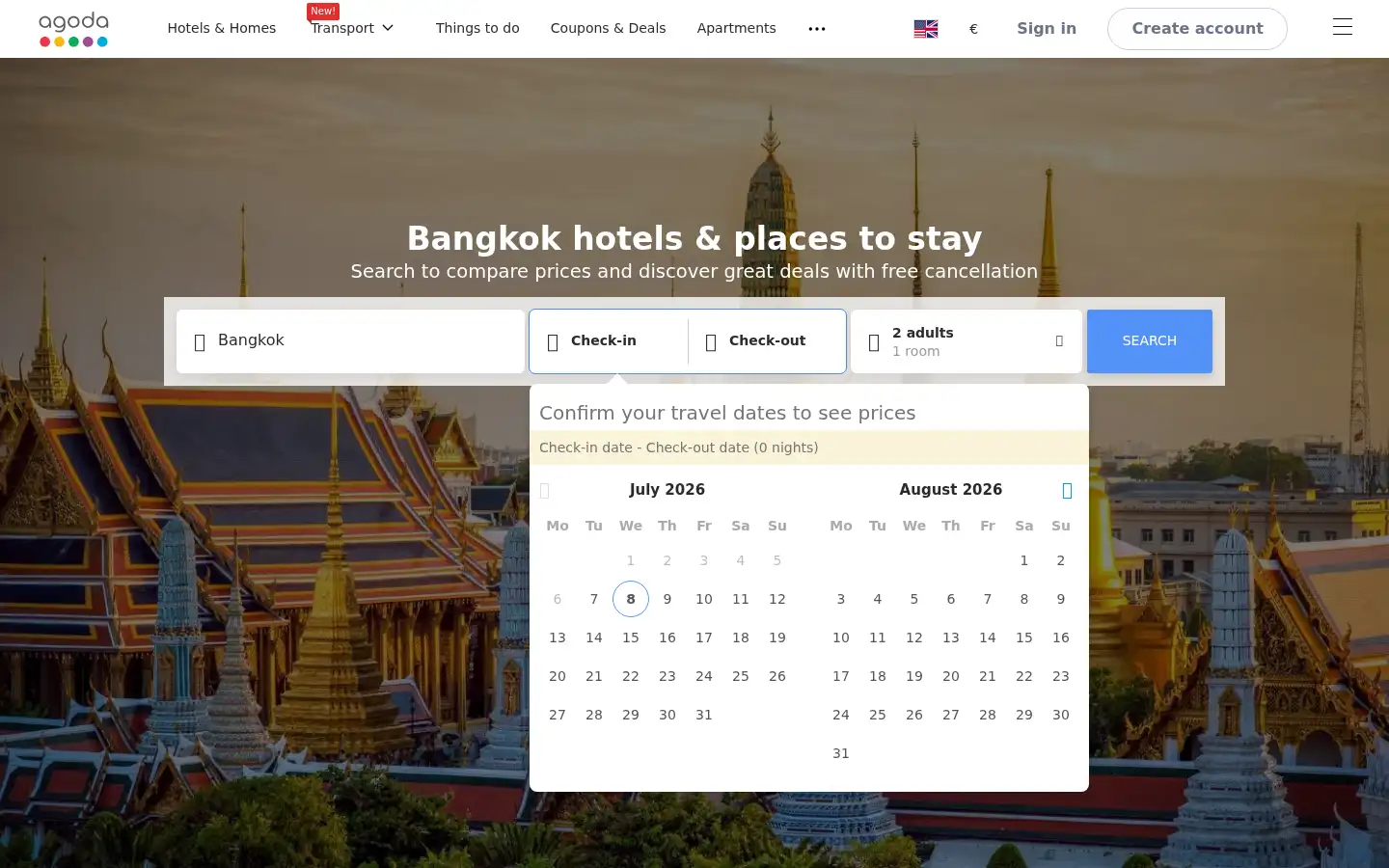 Screenshot of agoda.com