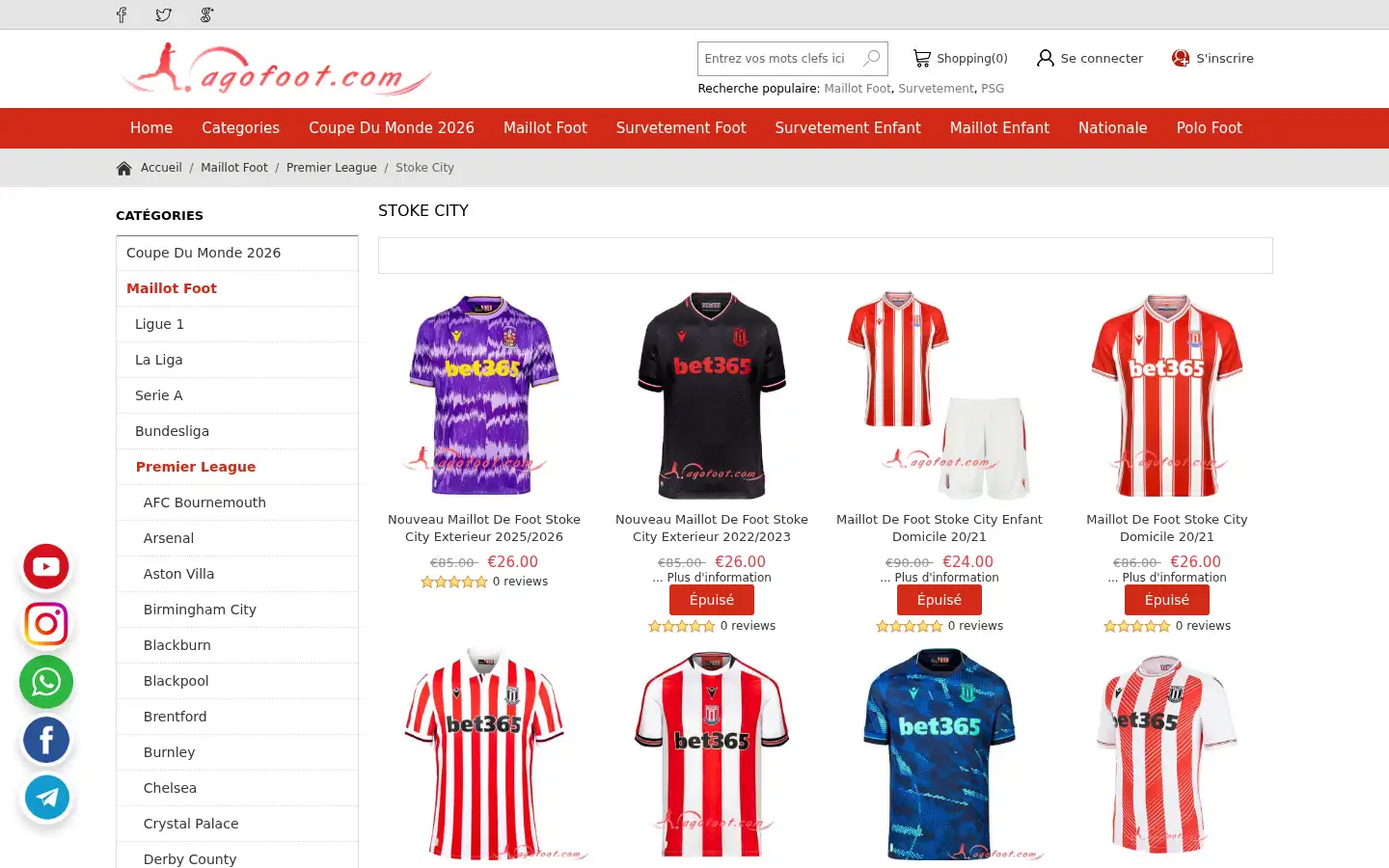 Screenshot of agofoot.com