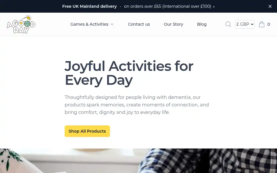 Screenshot of agoodday.co.uk