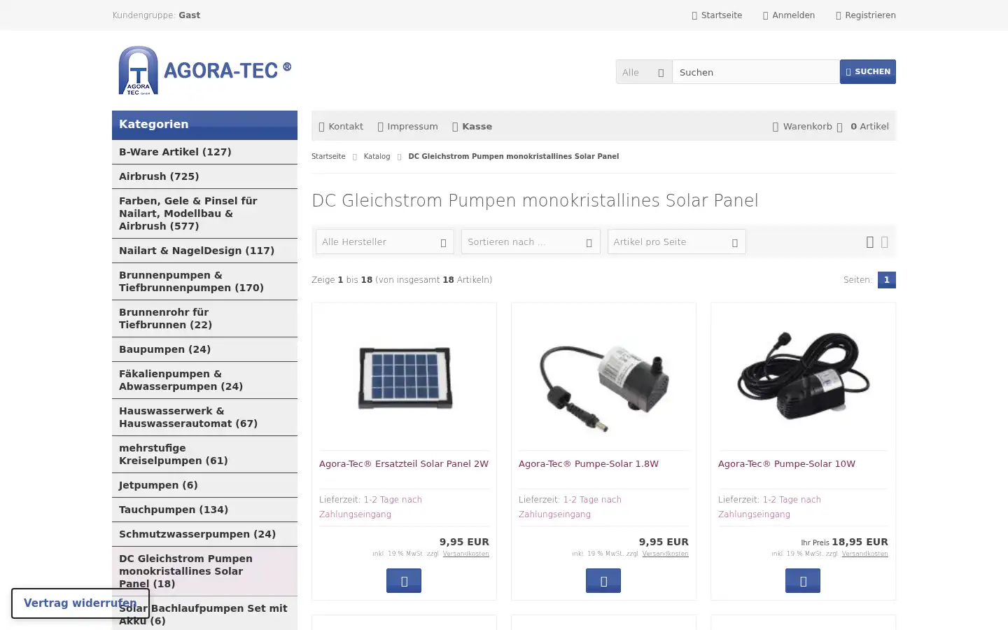 Screenshot of agora-tec.de