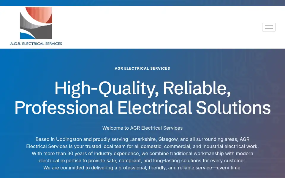 Screenshot of agr-electricalservices.co.uk