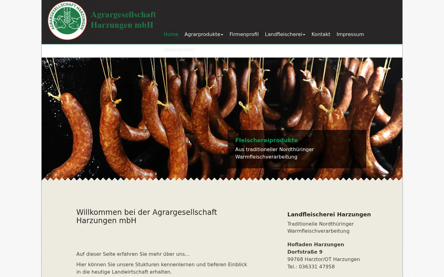 Screenshot of agrarharzungen.de