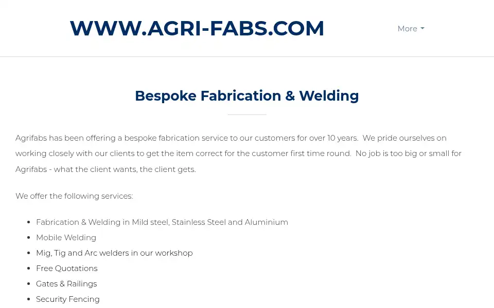 Screenshot of agri-fabs.com
