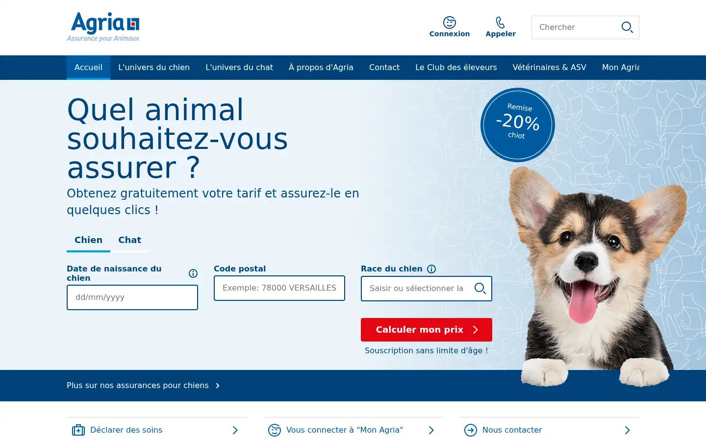 Screenshot of agria.fr