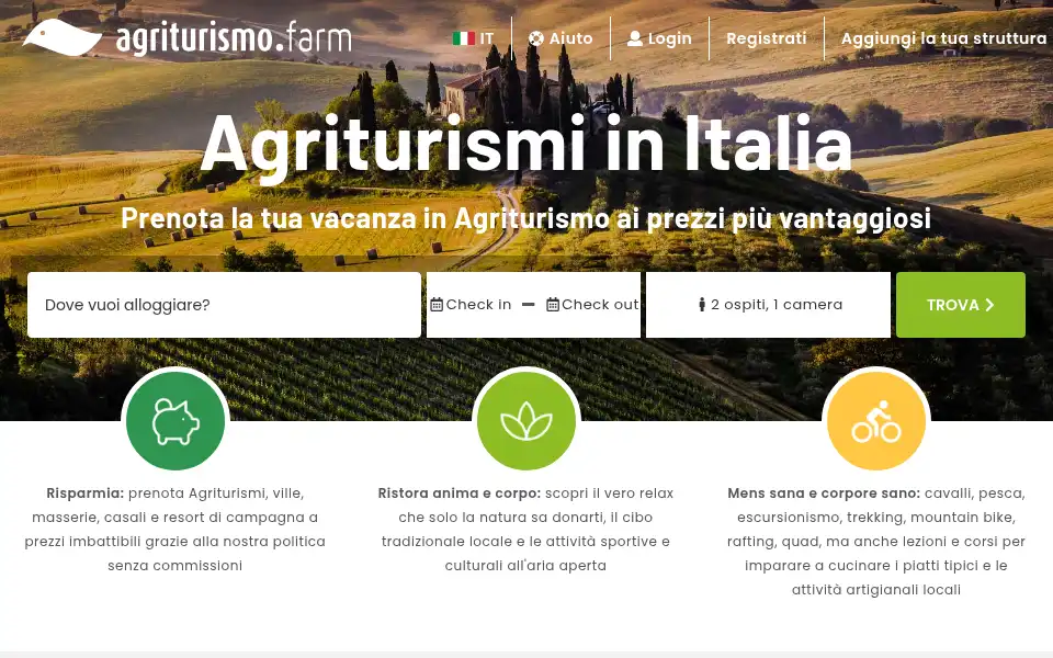Screenshot of agriturismo.farm