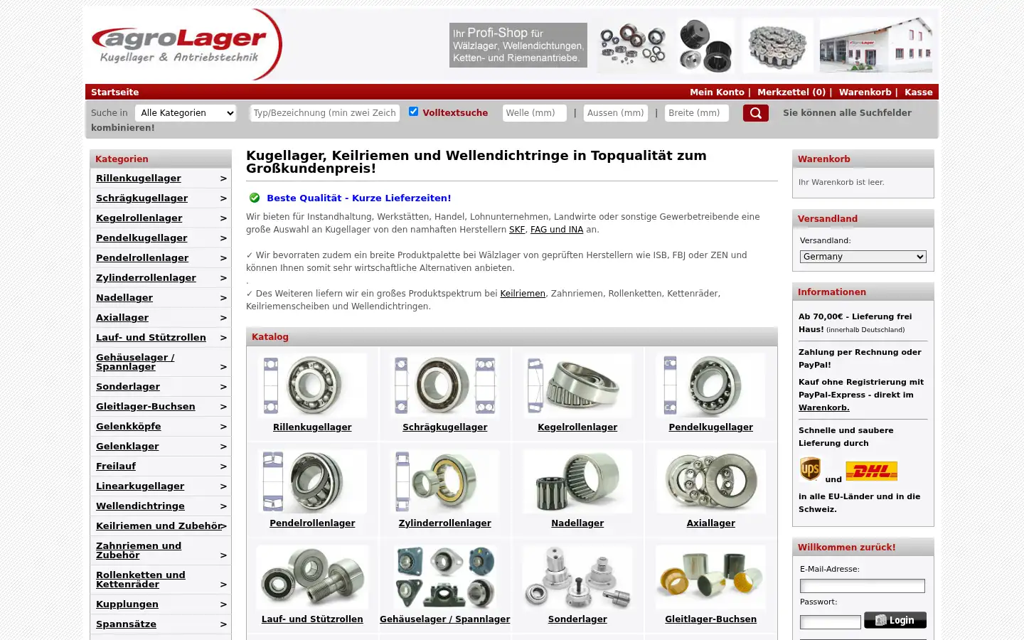 Screenshot of agrolager.de