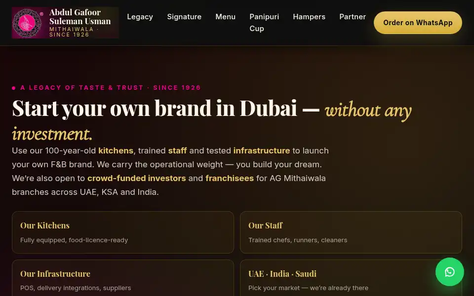 Screenshot of agsulemanusmanmithaiwala.com