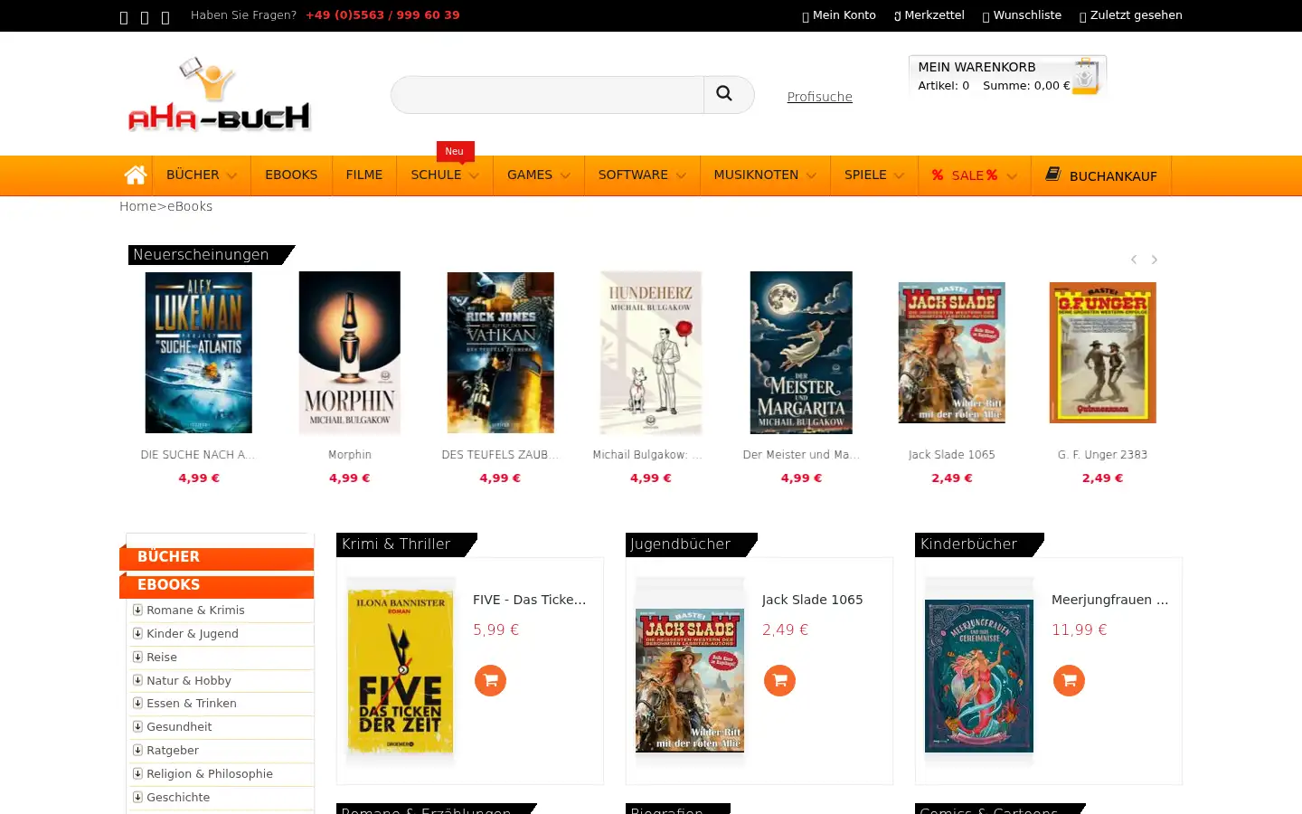 Screenshot of aha-buch.de